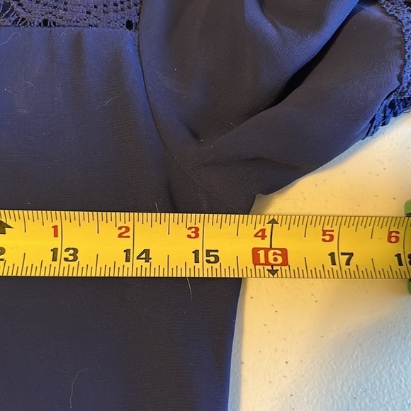 In Girl navy dress/tunic, lace yoke, sz 12 - Picture 4 of 7